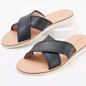 Jack Rogers Black Leather Sandals sz 11